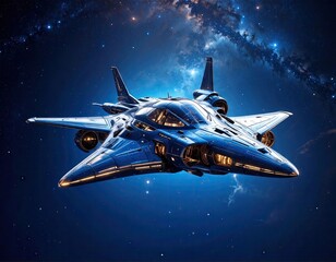 Obraz premium Futuristic spaceship in space (3)