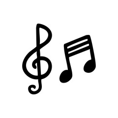 音符　キラキラ　線画　手書き