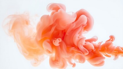 Fototapeta premium Coral peach ink cloud swirling abstract image