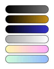 Fototapeta premium Gradient Color Swatches in Various Shades isolated on transparent background.