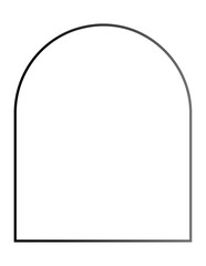 Fototapeta premium Simple Elegant Gray Archway Design isolated on transparent background.