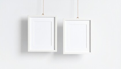 白背景に浮かぶ写真立て（切り抜き素材）