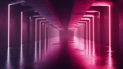 Neon tunnel with vibrant colors (4)