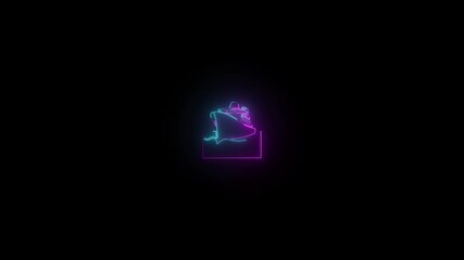 Abstract glowing neon mariner ship icon.Abstract glowing neon mariner ship icon , Ship and boat icon isolated neon sign ,black background