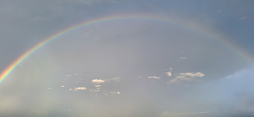 Natural Rainbow in the Sky After Rain – Soft Light and Cloudscape