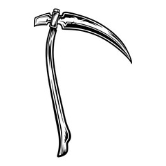 Grim reaper blade vector Black and white