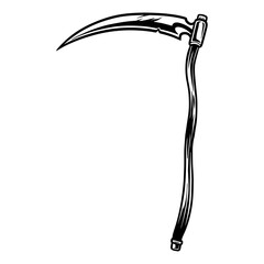 Grim reaper blade vector Black and white