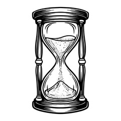 Sandclock vector hand drawn black and white