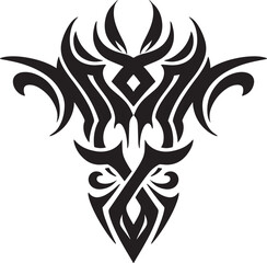 Symetrical Tribal Vector Black and White
