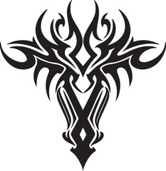 Symetrical Tribal Vector Black and White