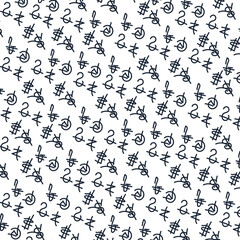 Linear small symbols or mysterious icons create texture.