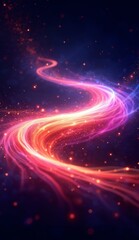 Obraz premium Vibrant Cosmic Ribbon Twisting Through a Starry Night Sky