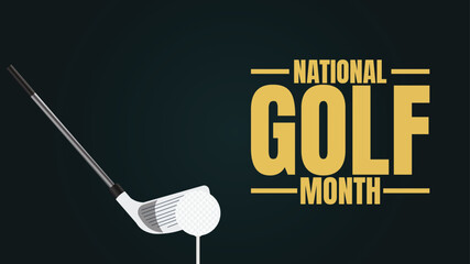 National Golf Month Designs, Golf Course and Sports Vector Graphics