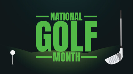 National Golf Month Designs, Golf Course and Sports Vector Graphics