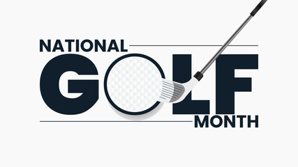 National Golf Month Designs, Golf Course and Sports Vector Graphics