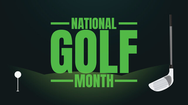 National Golf Month Designs, Golf Course and Sports Vector Graphics