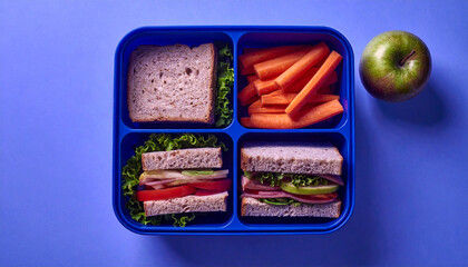 Lunchbox with Healthy Back to School Meal. Back to School Concept. Generated image