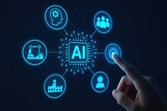 Artificial intelligence network interface with human interaction technology - Powered by Adobe