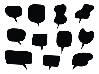flat speech bubble and dialogue set vector. Chat text doodles.