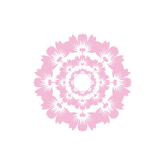 Flower vector illustration featuring pink blossoms template design