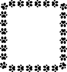 Cat or dog paw icon. Paw icon. Zoo, veterinar logo element. Paw print vector illustration. Cute cat paw print frame with copy space. Animal paw prints border template set.  © DesignNFMR