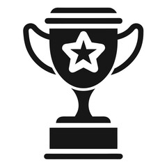 Simple black and white trophy cup icon for achievement and victory