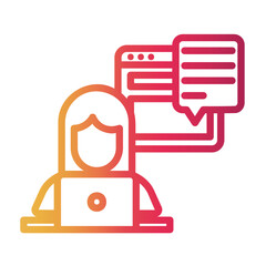 bloggers Line Gradient Icon