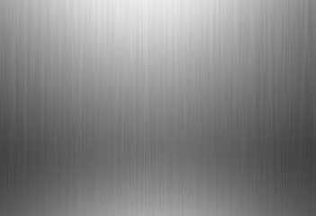 Brushed stainless steel background with a vertical grain pattern and a top light reflection