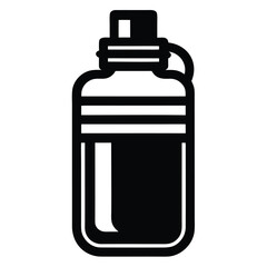 Simple black and white water bottle icon for clean design projects