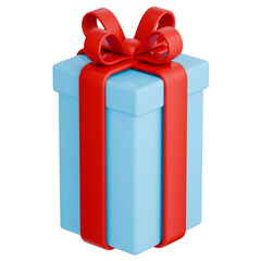 Gift Box Blue Red 3D Icon
