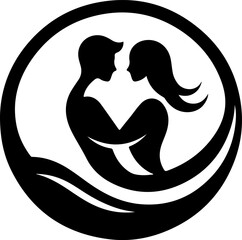 vector illustration sketch design icon logo symbol mascot couple lovers married abstract modern line