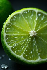Freshly cut lemon revealing juicy segments on a dark background