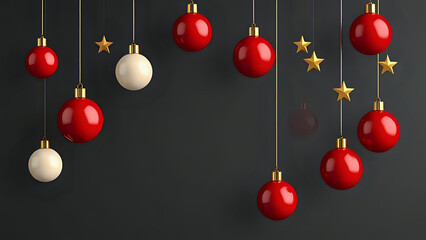 Christmas balls on a grey background