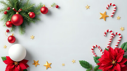 Christmas frame with christmas balls