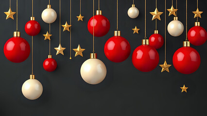 Red & white christmas balls