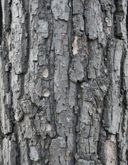 Obraz premium Textured Hickory Bark Surface with Deep Grooves for Nature Photography in Outdoor Settings