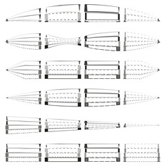 Abstract line art. Perspective grid lines. Geometric vanishing point. Vector infographic element.