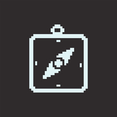 this is compass icon in pixel art with white color and this item good for presentations,stickers, icons, t shirt design,game asset,logo and your project.