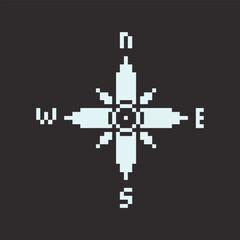 this is compass icon in pixel art with white color and this item good for presentations,stickers, icons, t shirt design,game asset,logo and your project.