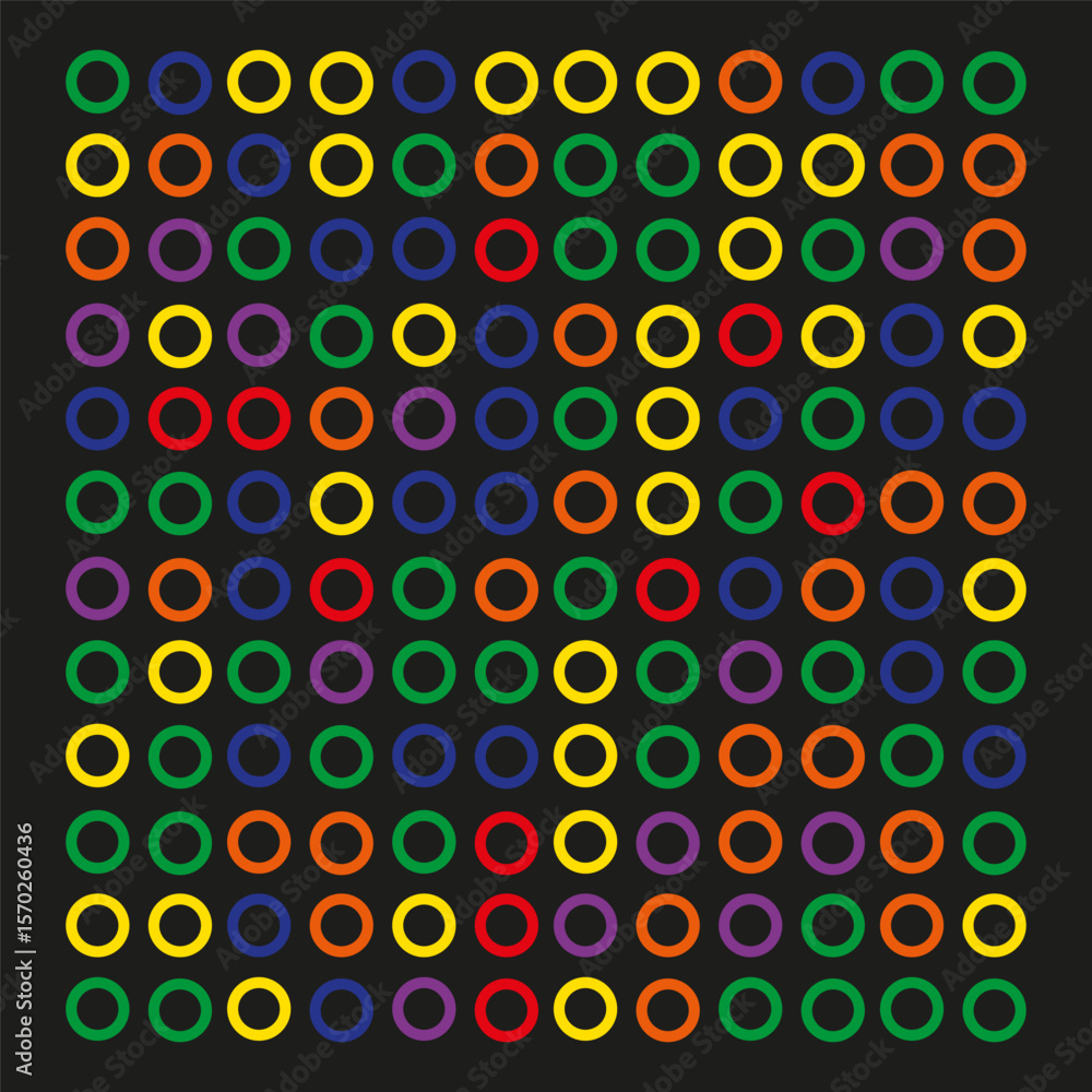 Poster colorful circular grid. abstract bubble pattern. green red dots. vector geometric background.