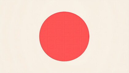 Red Circle Centered On White Background Creating Simple Geometric Design