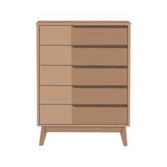 Vector illustration set of modern drawer cabinets and dressers in various styles and colors. Ideal for interior design, furniture catalogs, or home organization visuals.