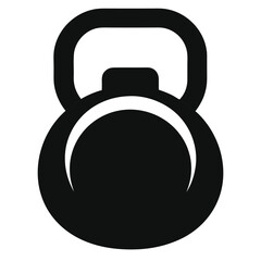 Minimalist kettlebell icon in black and white for fitness and gym branding