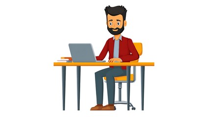 Person seated at a desk working on a laptop.