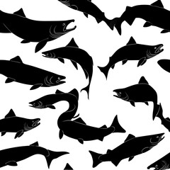 Black and white fish pattern.