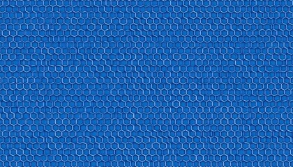 Seamless Metallic Hexagonal Chainmail Pattern in Shades of Blue with Detailed Texture and Geometric Design
