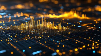 Abstract city skyline, data visualization