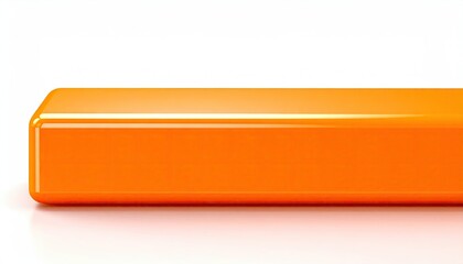 Sharp Glossy Orange Bar Isolated On White Background With Reflection