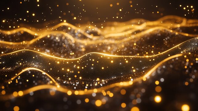 Abstract gold digital landscape (7) - Powered by Adobe