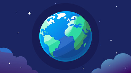 Our Amazing Planet Earth A Colorful Space View Illustration